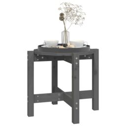 Berkfield Home Coffee Table Grey Ã˜ 52.5x45 cm Solid Wood Pine - thumbnail 4