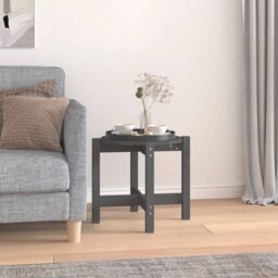 Berkfield Home Coffee Table Grey Ã˜ 52.5x45 cm Solid Wood Pine
