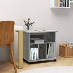 Berkfield Home Rolling Cabinet Grey Sonoma 60x45x60 cm Engineered Wood - Size: 60 x 45 x 60 cm - thumbnail 2