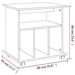 Berkfield Home Rolling Cabinet Grey Sonoma 60x45x60 cm Engineered Wood - Size: 60 x 45 x 60 cm - thumbnail 8