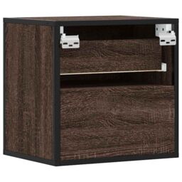 Berkfield Home Wall-mounted Bedside Cabinets 2 pcs Brown Oak 40x31x39.5 cm - thumbnail 8
