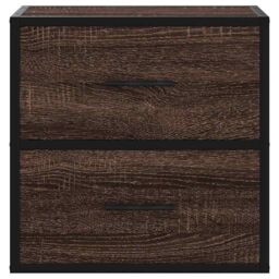 Berkfield Home Wall-mounted Bedside Cabinets 2 pcs Brown Oak 40x31x39.5 cm - thumbnail 5