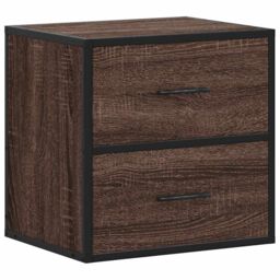 Berkfield Home Wall-mounted Bedside Cabinets 2 pcs Brown Oak 40x31x39.5 cm - thumbnail 6