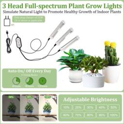 Havendro Large Plant Stand with Grow Lights Metal Frame in Black - thumbnail 3