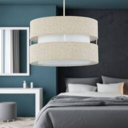 First Choice Lighting Set of 2 Benni - Natural Linen 26cm Pendant Shades - thumbnail 6