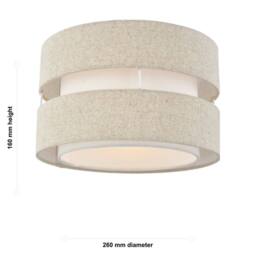 First Choice Lighting Set of 2 Benni - Natural Linen 26cm Pendant Shades - thumbnail 7