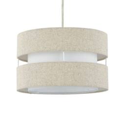 First Choice Lighting Set of 2 Benni - Natural Linen 26cm Pendant Shades - thumbnail 2