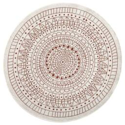 THE RUGS Porto Reversible Indoor Outdoor Rug Flatweave Polypropylene Design in Red - Size: 140 cm diameter - thumbnail 2