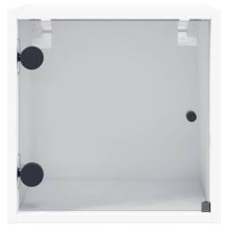 Berkfield Home Bedside Cabinet with Glass Door White 35x37x35 cm - Size: 35 x 37 x 35 cm - thumbnail 6