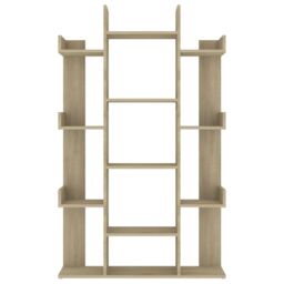 Berkfield Home Book Cabinet Sonoma Oak 86x25.5x140 cm Engineered Wood in Brown - thumbnail 5