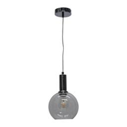 First Choice Lighting Set of 2 Barnum - Clear Glass Globe Chrome Deco Pendant Fittings - thumbnail 2