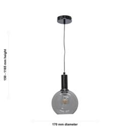 First Choice Lighting Set of 2 Barnum - Clear Glass Globe Chrome Deco Pendant Fittings - thumbnail 6
