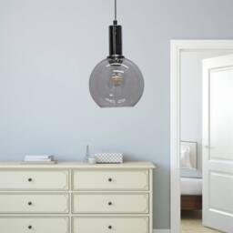 First Choice Lighting Set of 2 Barnum - Clear Glass Globe Chrome Deco Pendant Fittings - thumbnail 5