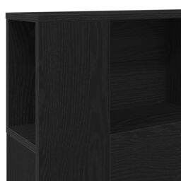 Berkfield Home Black Oak Headboard Cabinet - 140x19x104.5 cm - Made from Engineered Wood - thumbnail 7
