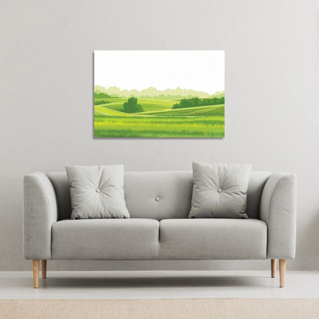 Benjamin Tate Design landscape illustration (Canvas Print) / 101 x 77 x 4cm in Natural - Size: 101 x 77 x 4 cm - image 1