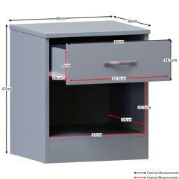Home Discount Riano 4Pc Bedroom Set 4 Drawer Chest 3 Door Wardrobe Storage Furniture in Grey - thumbnail 5