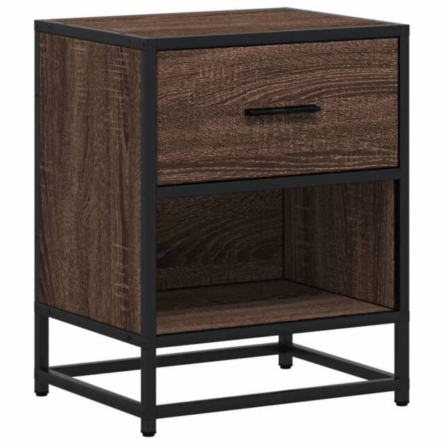 Berkfield Home Bedside Cabinet Brown Oak 40x31x50 cm Engineered Wood - Size: 40 x 31 x 50 cm - image 1