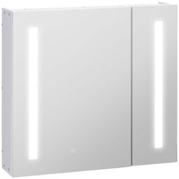 Kleankin LED Illuminated Bathroom Mirror Cabinet with Lights Touch Switch in White - thumbnail 2