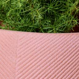 Dibor Medium Terracotta Symmetry Stripe Fibre Clay Indoor Outdoor Garden Planter Houseplant Flower Plant Pot H29 x Dia42cm in Pink - thumbnail 5
