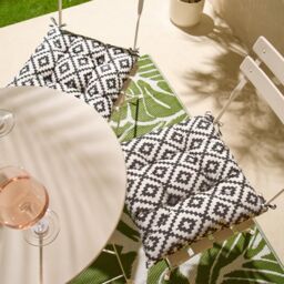 OHS 2 Pack Seat Pads Water Resistant Garden Chairs Cover Outdoor Cushions in Grey - Size: 40 cm x 40 cm - thumbnail 2