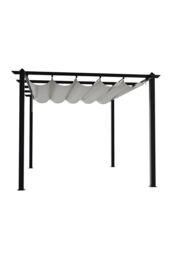 Living and Home 13x10ft Aluminium Pergola with Retractable Roof in Beige - thumbnail 5