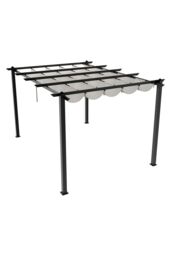 Living and Home 13x10ft Aluminium Pergola with Retractable Roof in Beige - thumbnail 6