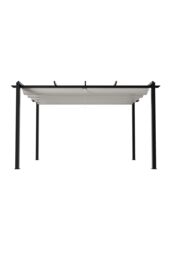 Living and Home 13x10ft Aluminium Pergola with Retractable Roof in Beige - thumbnail 3