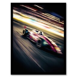 Artery8 Wall Art Print Motorsport F1 F2 Speed Blur Photo Action Shot Racing Fan For Him Man Cave Art Framed - Size: A4 - thumbnail 1