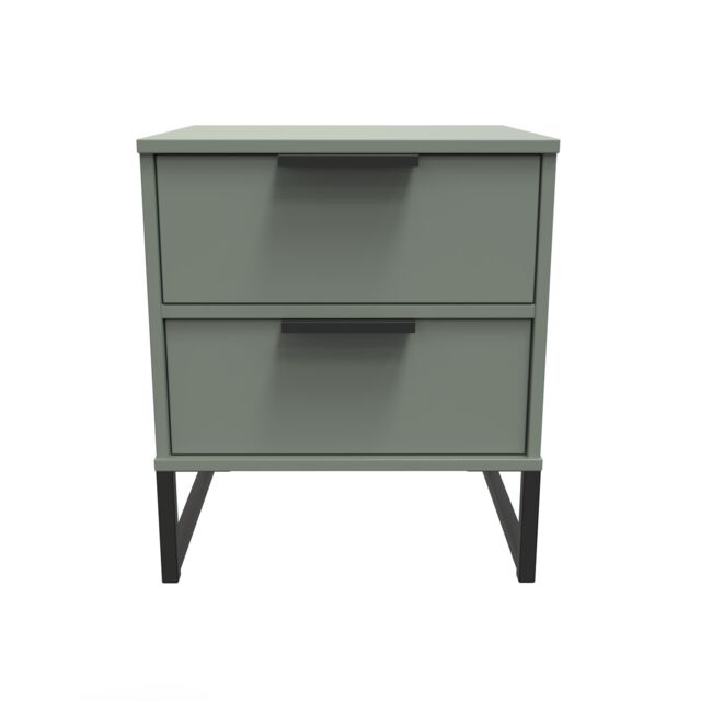 Ready Assembled 2 U Fuji 2 Drawer Bedside Cabinet (Ready Assembled) in Pale Green - image 1