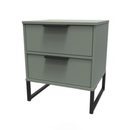Ready Assembled 2 U Fuji 2 Drawer Bedside Cabinet (Ready Assembled) in Pale Green - thumbnail 3