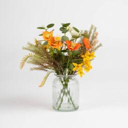 Scottish Everlastings Ltd 35cm Rustic Forsythia/ Poppy Arrangement in Orange - thumbnail 3