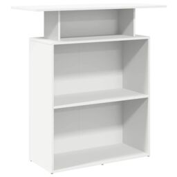 Berkfield Home Reception Desk White 100x40x104 cm Engineered Wood - Size: 100 x 40 x 104 cm - thumbnail 2