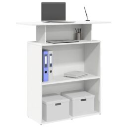 Berkfield Home Reception Desk White 100x40x104 cm Engineered Wood - Size: 100 x 40 x 104 cm - thumbnail 1
