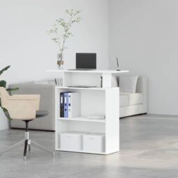 Berkfield Home Reception Desk White 100x40x104 cm Engineered Wood - Size: 100 x 40 x 104 cm - thumbnail 4