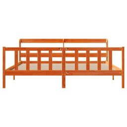Berkfield Home Bed Frame with Headboard without Mattress Wax Brown 200x200 cm - thumbnail 4