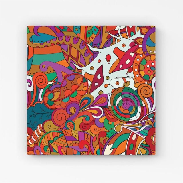 Warren Reed - Designer Mehndi Design Canvas in Red - Size: w40 inch x h40 inch - image 1