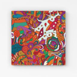 Warren Reed - Designer Mehndi Design Canvas in Red - Size: w40 inch x h40 inch - thumbnail 1