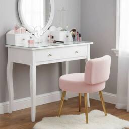 EONLION Dressing Chair Bedroom Side Stool in Pink - Size: 100 cm - thumbnail 3