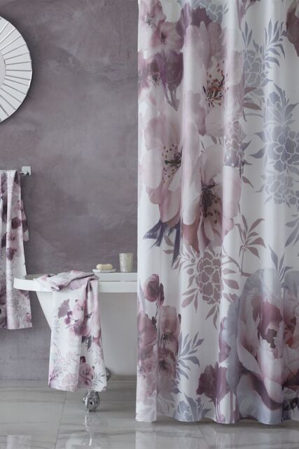 Catherine Lansfield 'Dramatic Floral' Shower Curtain in Pink - image 1