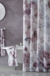 Catherine Lansfield 'Dramatic Floral' Shower Curtain in Pink - thumbnail 1