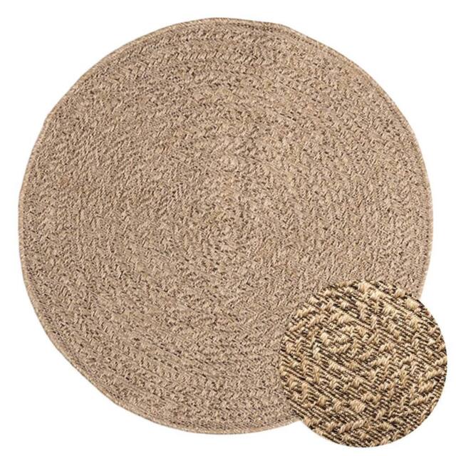 Berkfield Home Rug 90 cm Jute Look Indoor & Outdoor in Brown - Size: 100 cm diameter - image 1