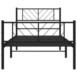 Berkfield Home Metal Bed Frame with Headboard & Footboard Black 90x200 cm - thumbnail 5