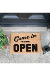 Artsy Mats We're Open Doormat - Regular 60x40cm in Black - Size: 40 cm x 60 cm - thumbnail 2