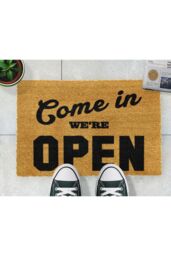 Artsy Mats We're Open Doormat - Regular 60x40cm in Black - Size: 40 cm x 60 cm - thumbnail 3