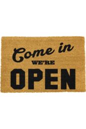Artsy Mats We're Open Doormat - Regular 60x40cm in Black - Size: 40 cm x 60 cm - thumbnail 1