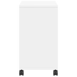 Berkfield Home Side Table with Wheels White 50x30x55 cm Engineered Wood - Size: 50 x 30 x 55 cm - thumbnail 6