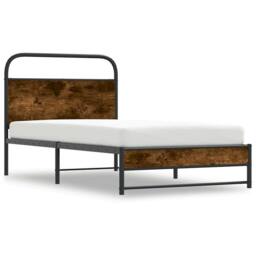 Berkfield Home Bed Frame Without Mattress 100x190 cm Smoked Oak Engineered Wood in Brown - thumbnail 3