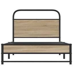 Berkfield Home Bed Frame Without Mattress 100x190 cm Smoked Oak Engineered Wood in Brown - thumbnail 5