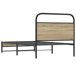 Berkfield Home Bed Frame Without Mattress 100x190 cm Smoked Oak Engineered Wood in Brown - thumbnail 7