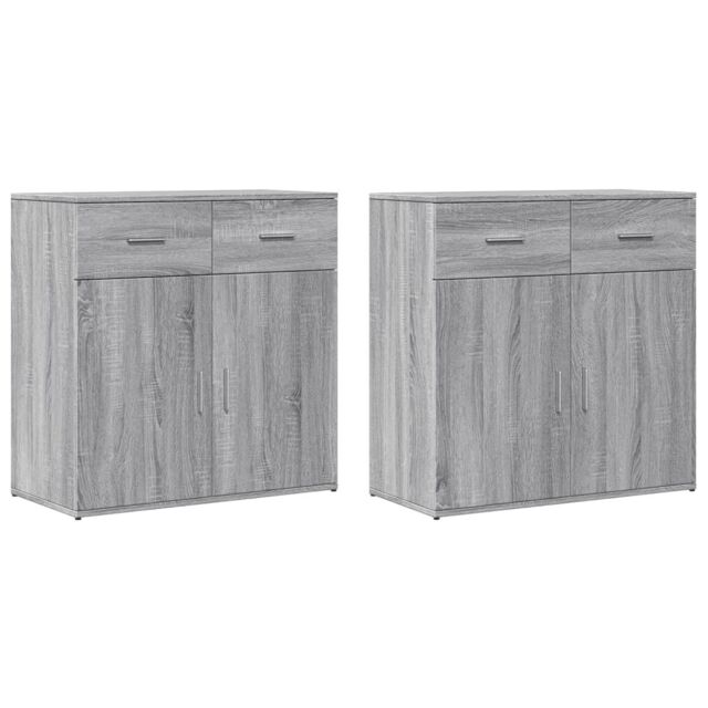 Berkfield Home Sideboards 2 pcs Grey Sonoma 79x38x80 cm Engineered Wood - Size: 79 x 38 x 80 cm - image 1